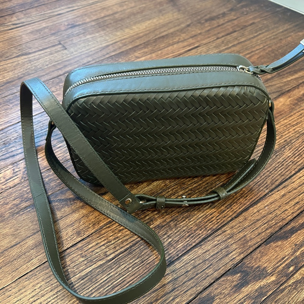 Talbots Olive Green Woven Crossbody Bag